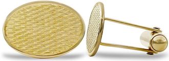 Jewelco London 9ct Gold Oval Ogee Swivel Back Cufflinks - JCL030