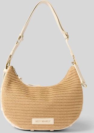 Hey Marly Hobo Bag mit Label-Patch Modell Lifetime Sister in Beige, Gr&ouml;&szlig;e 1