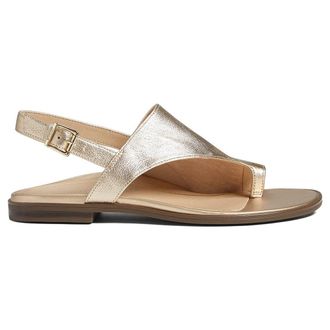 Vionic Citrine Ella Leather Womens Hook and loop Sandals - Gold - Size:UK 4.5