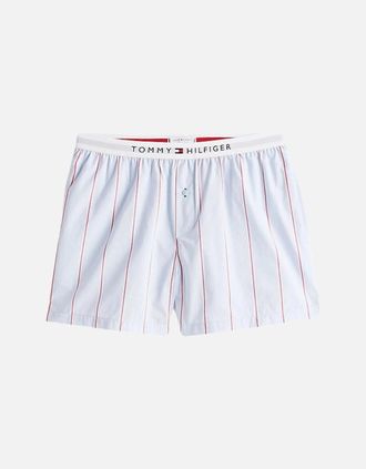 Tommy Hilfiger Womens Heritage Stripe Woven Poplin Pyjama Shorts, Sweet Blue - Size: 12