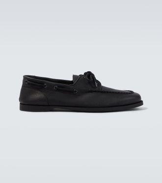 John Lobb Foil leather boat shoes
