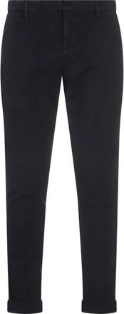 Dondup Blauwe Slim Chino Broek - Heren - Slim Fit Broeken - Blauw - W30 - Katoen - Broeken