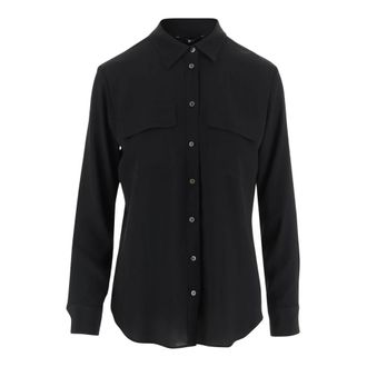 F.it Shirts, female, Black, Size: XS Acetate and Silk Shirt