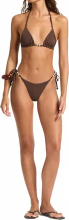 Bond-Eye Anali Brief Reversible Bikini Bottom In Espresso / Cala