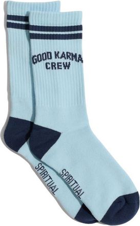 Spiritual Gangster Karma Club Crew Socks in Pacific Blue at Nordstrom