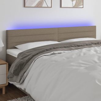 vidaXL Cabecero Con Led De Tela Gris Taupe 160x5x78/88 Cm Vidaxl