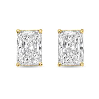 Diana M. Jewels 14Kt Yellow Gold 8.00 cts Lab Grown Radiant Cut Diamond Studs
