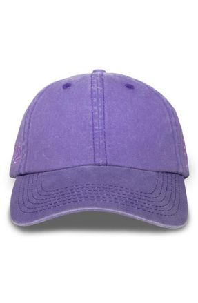 Pleasures Scrawl Adjustable Cotton Twill Baseball Cap in Eggplant at Nordstrom