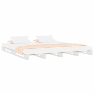 Berkfield Home Pallet Bed White 200x200 cm Solid Wood Pine