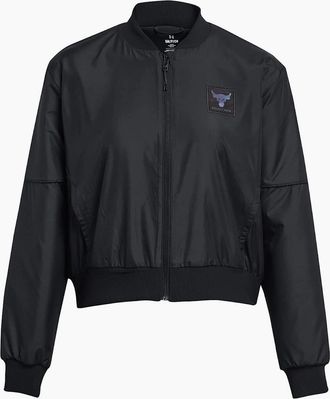 Under Armour Womens Short Collared Neck Relaxed Fit Bomber Jacket - Black - Size: 10