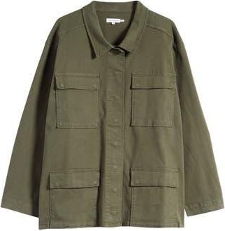 Good American Stretch Cotton Utility Jacket in Fern002 at Nordstrom Rack, Size X-Large