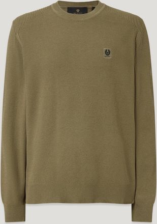 Belstaff Coast Knitted Jumper Mens Cotton Silk Pique Fatigue Green Size 2XL