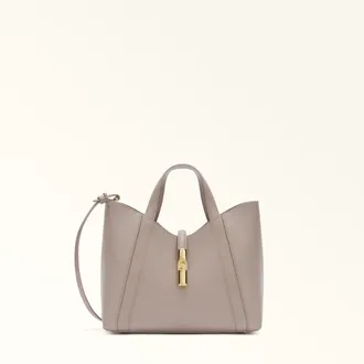 Furla Goccia Tote S Linen Night Calf Leather + Sidney Calf Leather Woman