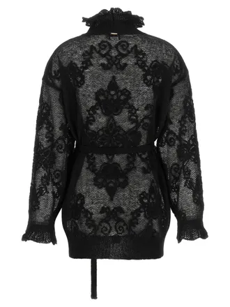 Twin-Set Jacquard Alpaca Blend Sweater - Black