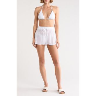 Elan Cover-Up Shorts in White at Nordstrom Rack, Size X-Large