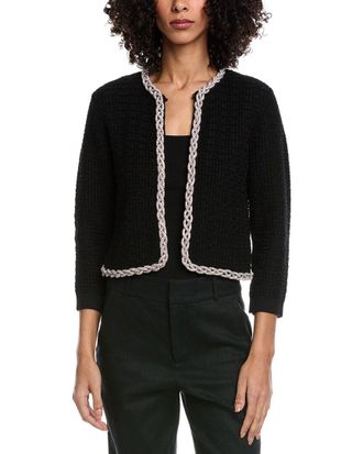 Alice & Olivia Alice + Olivia Akira Embellished Wool-Blend Cardigan