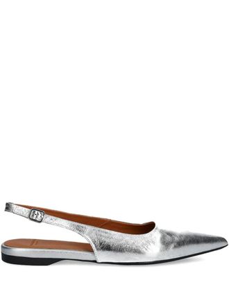 Vagabond Hermine slingback pointed-toe ballet flats - Silver
