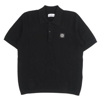 Stone Island Polo shirt van katoenpiqu&eacute; - Heren - Polos - Zwart - M - Katoen - Tops