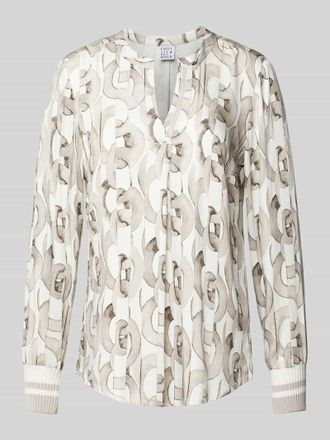 Emily van den Bergh Regular Fit Bluse mit Tunikakragen in Weiss, Größe 34