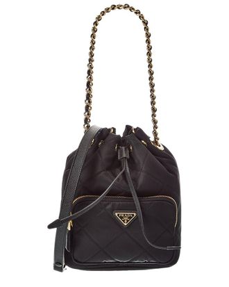 Prada Quilted Tessuto & Saffiano Leather Bucket Bag