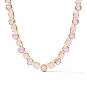 Julie Vos Womens Jolie Tennis Necklace In Rose