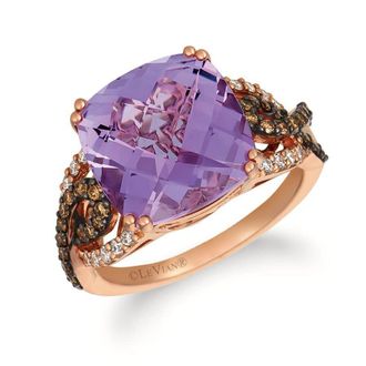 Le Vian Ladies Amethyst Rings set in 14K Strawberry Gold