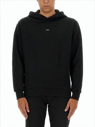 A.P.C. Relaxed-Fit Black Hoodie With Ribbed Cuffs