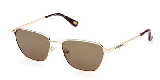 Skechers SE6272 Polarized 32H Womens Sunglasses Gold Size 55