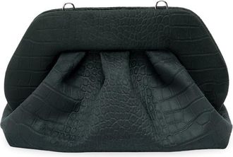 Themoir&egrave; Bios Medium Suede Croco Effect Clutch