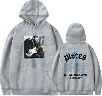 Generic J Arthur The Pisces World Tour 2025 Print Fashion Mens Hoodie Casual Loose Hoodie (Grey,S)