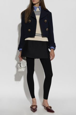Balenciaga Wool Blazer, Womens, Navy Blue