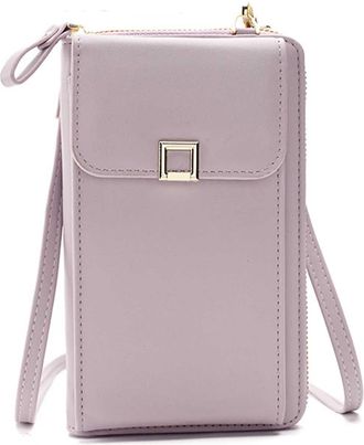 Generic Black Womens Multifunctional Crossbody Purse with RFID Protection, PU Leather Shoulder Bag with Card Slots, Mobile Phone Shoulder Bag, Adjustable Stra