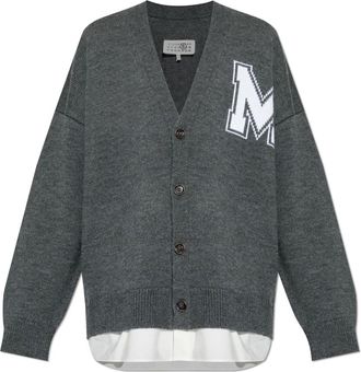 Maison Margiela Cardigan met Overhemd Elementen - Heren - Vesten - Grijs - M - Katoen - Truien & Vesten