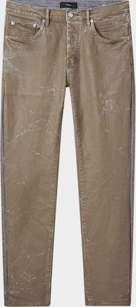 Purple Mens Fracture Coated Jeans