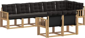 vidaXL Conjunto De Sof&aacute;s De Exterior 8 Uds. Blanco Y Negro Vidaxl