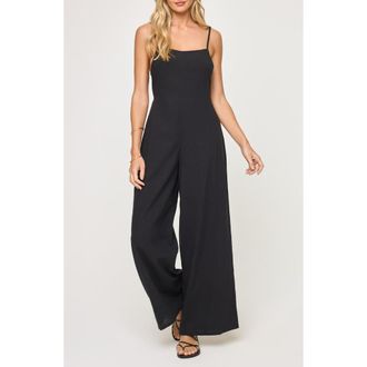 L*Space Jaida Open Back Cotton Cover-Up Jumpsuit in Black at Nordstrom Rack, Size X-Small