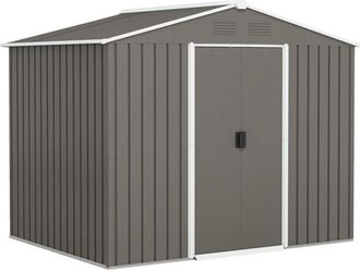 OUTSUNNY Caseta De Jard&iacute;n De 3,6m&sup2; 236x174x190 Cm Cobertizo Exterior Para Almacenar Herramientas Con Puertas Correderas 4 Ventanas Para Terraza Patio