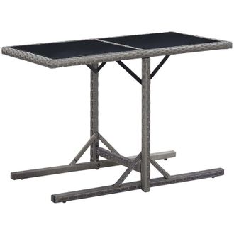 vidaXL vidaXL Tavolo da Giardino Antracite 110x53x72 cm in Vetro e Polyrattan