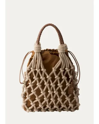 Prada Nou Macrame Top Handle Bag