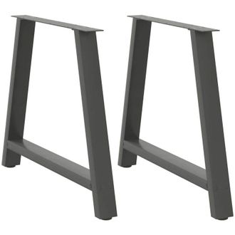 vidaXL Vidaxl - Patas Para Mesa De Comedor En Forma De A (2 Unidades), Antracita, 100 X (72-73) Cm, Acero
