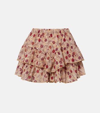 Isabel Marant Jocadia floral ruffled cotton shorts
