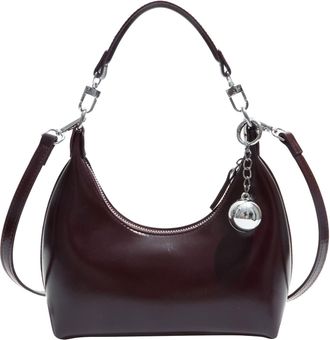 Generic Shoulder Bag PU Leather Crescent Handbag Hobo Crossbody Bag for Women (Wine Red)