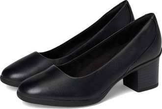 Clarks Shaya Poppy High Womens Heels Black Leather : 6.5 B - Medium