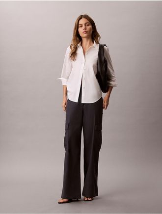 Calvin Klein Jeans Calvin Klein Womens Cotton Stretch Twill Cargo Pants - Blue - XL