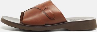 Tod's Tods Brown Leather Slide Sandals