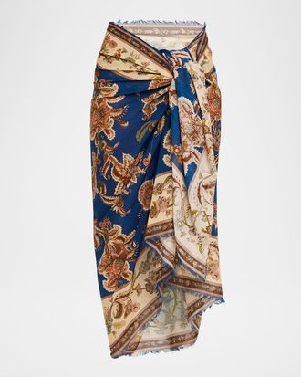Zimmermann Printed Cotton Pareo Coverup