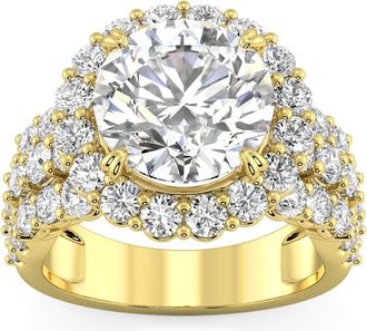 Pompeii3 Certified 5Ct Diamond Multi Row Engagement Ring 14k Gold Lab Grown