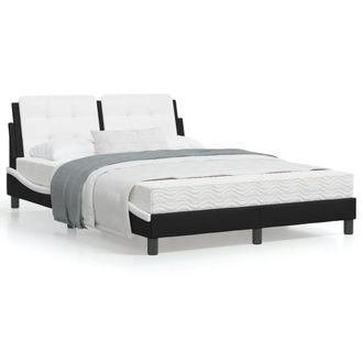 vidaXL Vidaxl - Letto Con Materasso Nero E Bianco 140x190 Cm In Similpelle