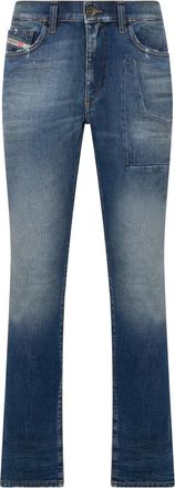Diesel Slim-fit Jeans, male, Blue, Size: W38 Jeans in dark denim