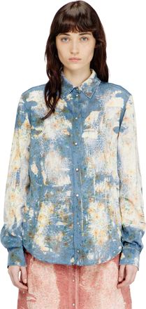 Diesel Shirt with floral X-ray effect - Shirts - Woman - Blue